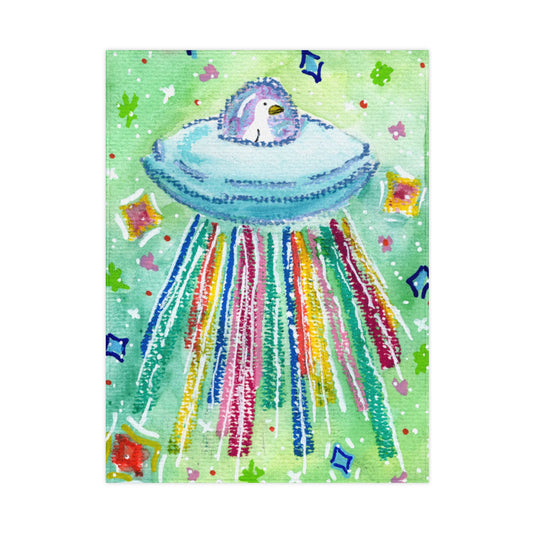 Toddler Blanket — Colorful Silly Goose Space Ship Baby Blanket