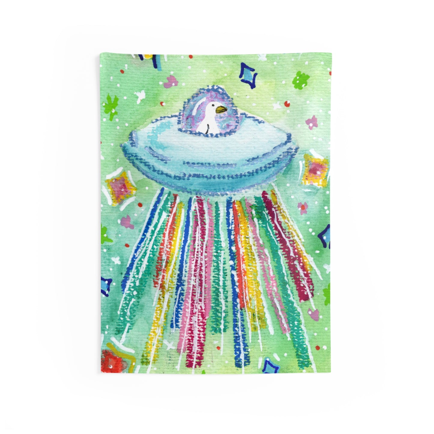 Silly Goose On The Loose Wall Tapestry — Rainbow Goose Wall Hanging