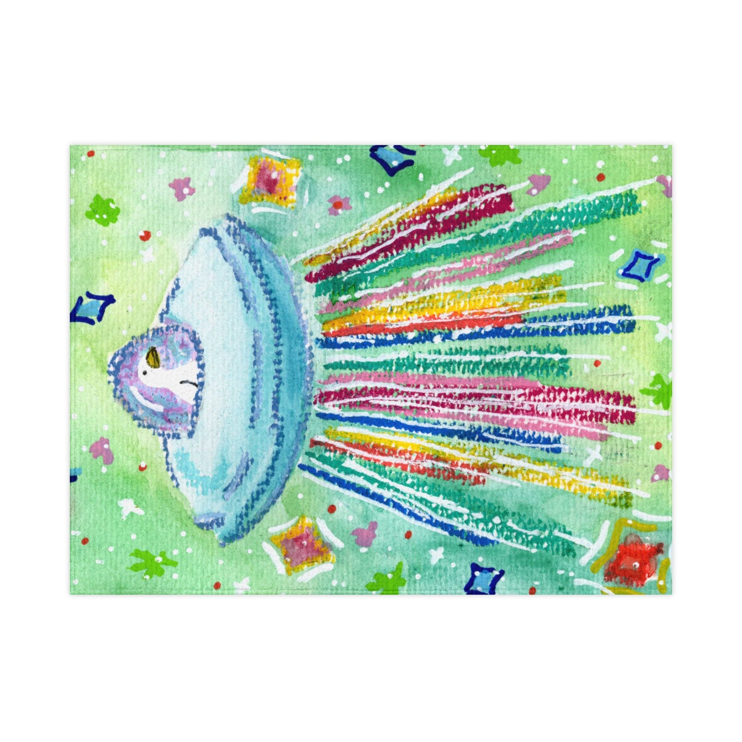 Toddler Blanket — Colorful Silly Goose Space Ship Baby Blanket